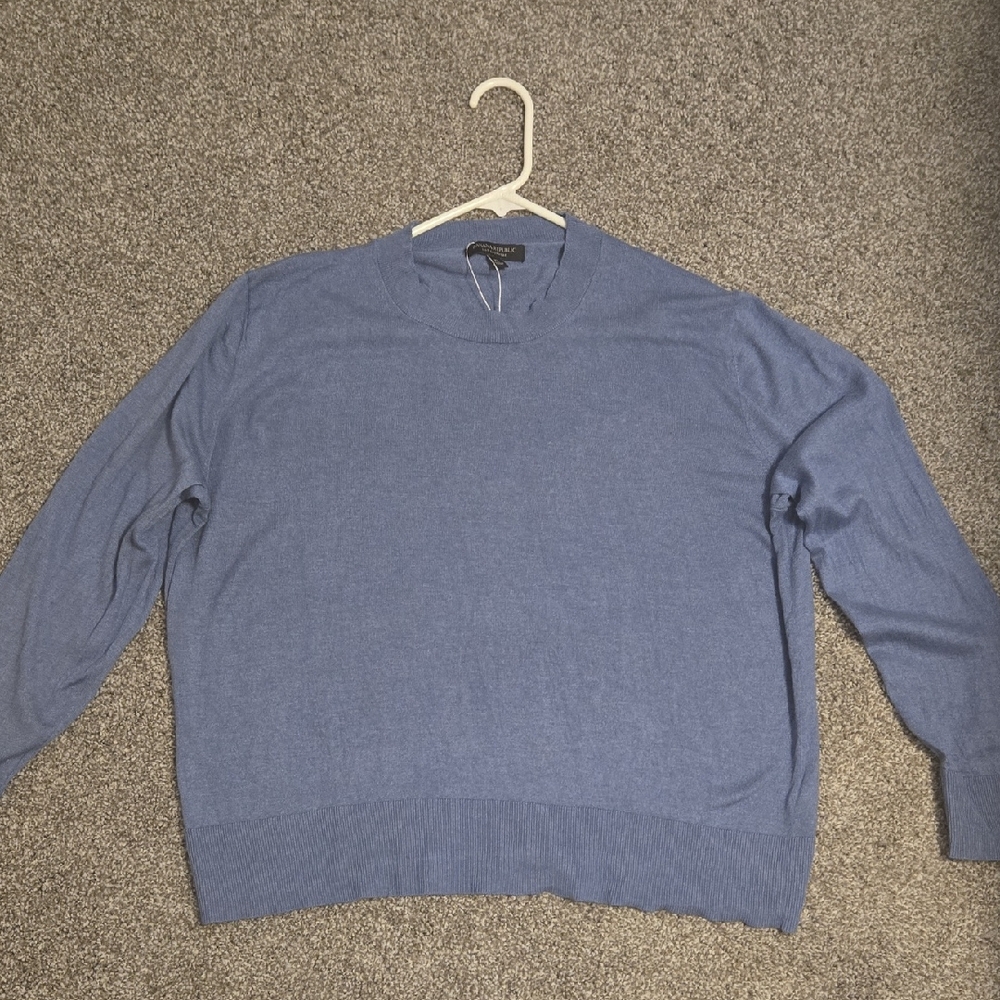 Banana Republic Women's Silk Cashmere Crewneck Sweater in Blue